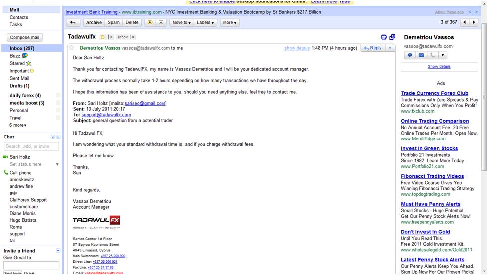 Email from Tadawul FX